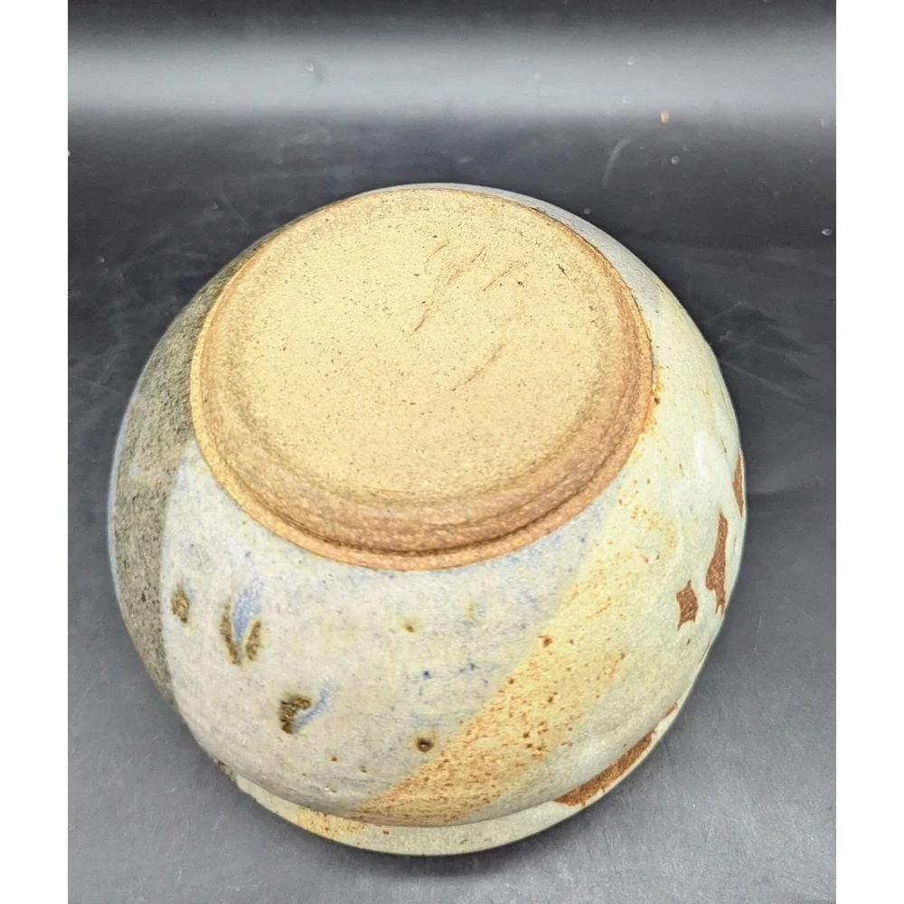Vintage Studio Art Pottery Stoneware Batter Bowl Speckled Glaze 6